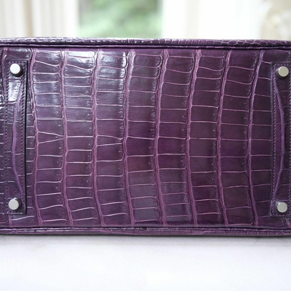 Hermes Birkin 35 Amethyst Crocodile Porosus bag - Picture 3 of 16